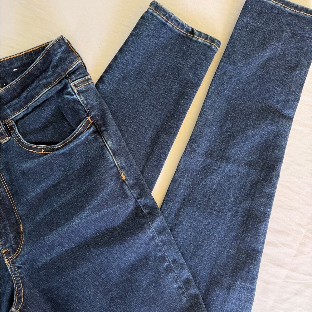 American Eagle Outfitters Women’s Dark Blue High-Rise Skinny Jeans - Picture 3 of 10